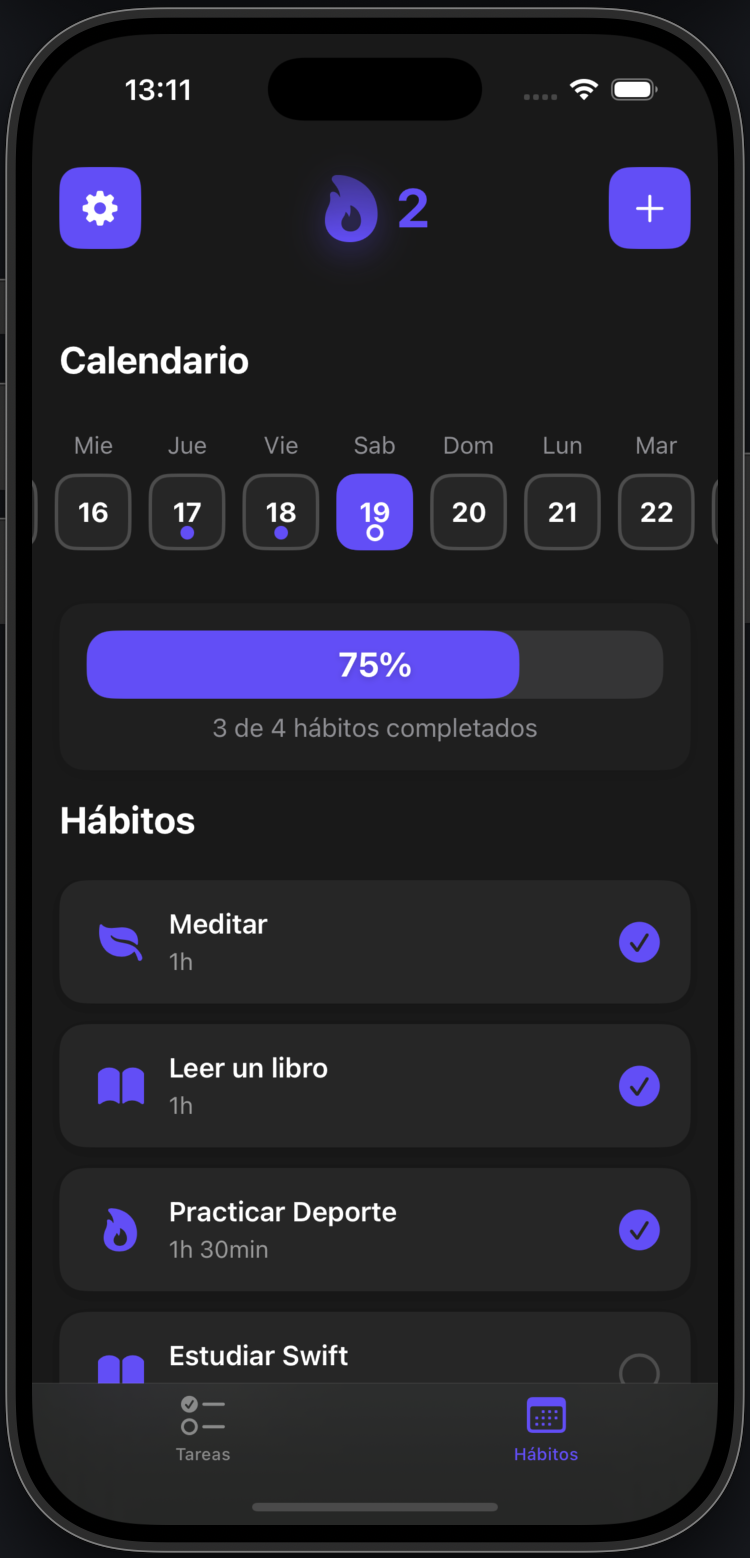Habit tracker screenshot 1